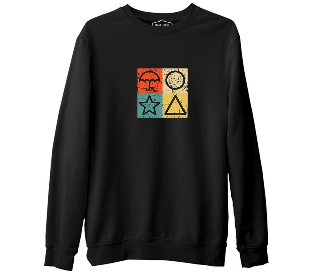 Squid Game -Candy Game Siyah Erkek Kalın Sweatshirt