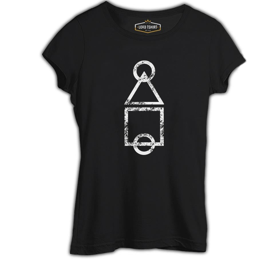Squid Game - Logo Brush Siyah Kadın Tshirt