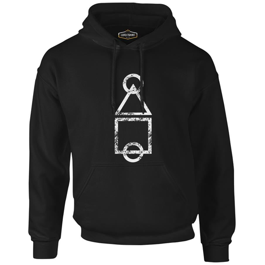 Squid Game - Logo Brush Black Men's Zipperless Hoodie