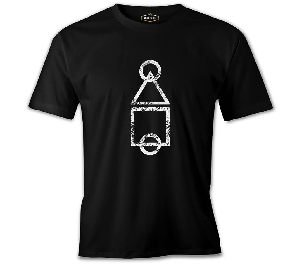 Squid Game - Logo Brush Siyah Erkek Tshirt