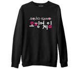 Squid Game-Logo Korean Siyah Erkek Kalın Sweatshirt