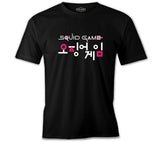 Squid Game-Logo Korean Siyah Erkek Tshirt