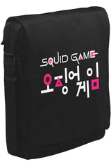 Squid Game-Logo Korean Unisex Siyah Postacı Çanta