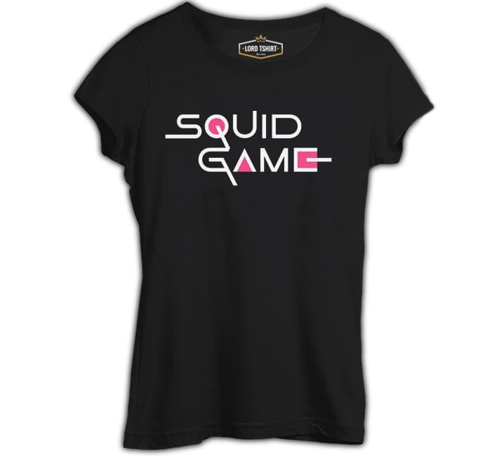 Squid Game-Logo Siyah Kadın Tshirt
