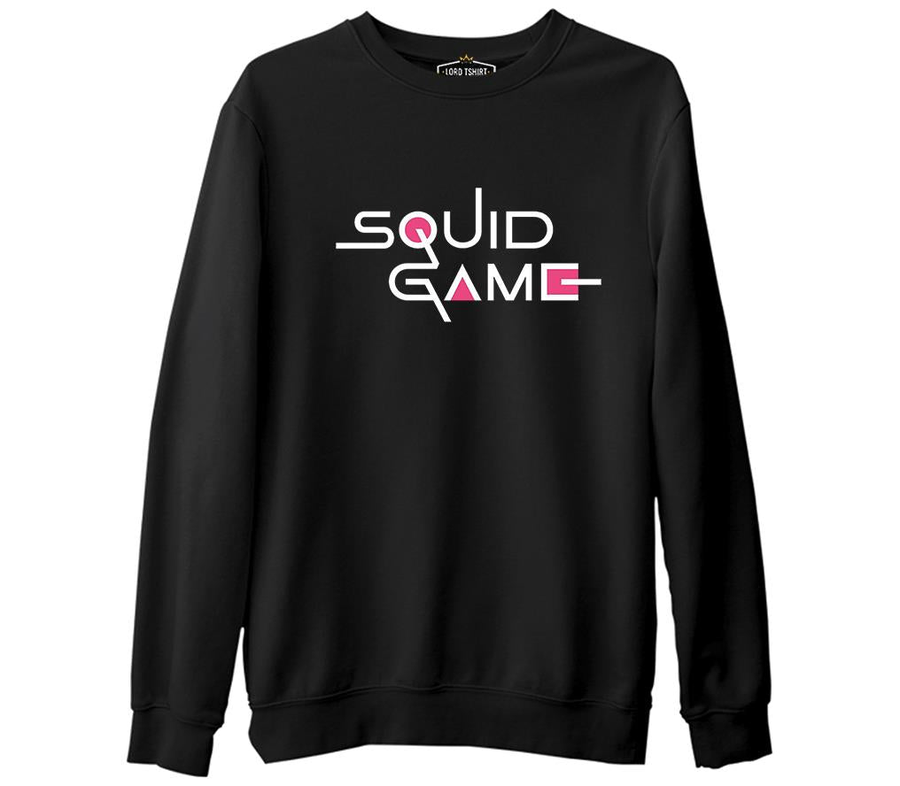 Squid Game-Logo Siyah Erkek Kalın Sweatshirt