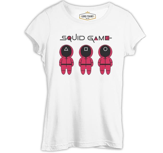 Squid Game - Maske Beyaz Kadın Tshirt