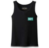 Squid Game-Number 001 Göğüs Logo Siyah Erkek Atlet