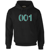 Squid Game-Number 001 Black Men's Zipperless Hoodie