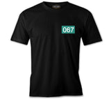Squid Game-Number 067 Chest Logo Black Men's Tshirt