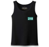 Squid Game-Number 218 Göğüs Logo Siyah Erkek Atlet