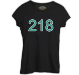 Squid Game-Number 218 Siyah Kadın Tshirt