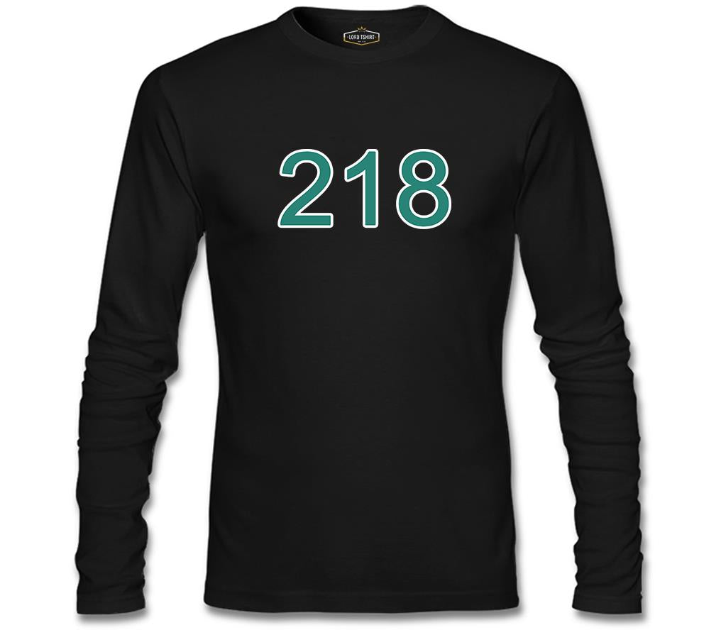 Squid Game-Number 218 Black Men's Sweatshirt