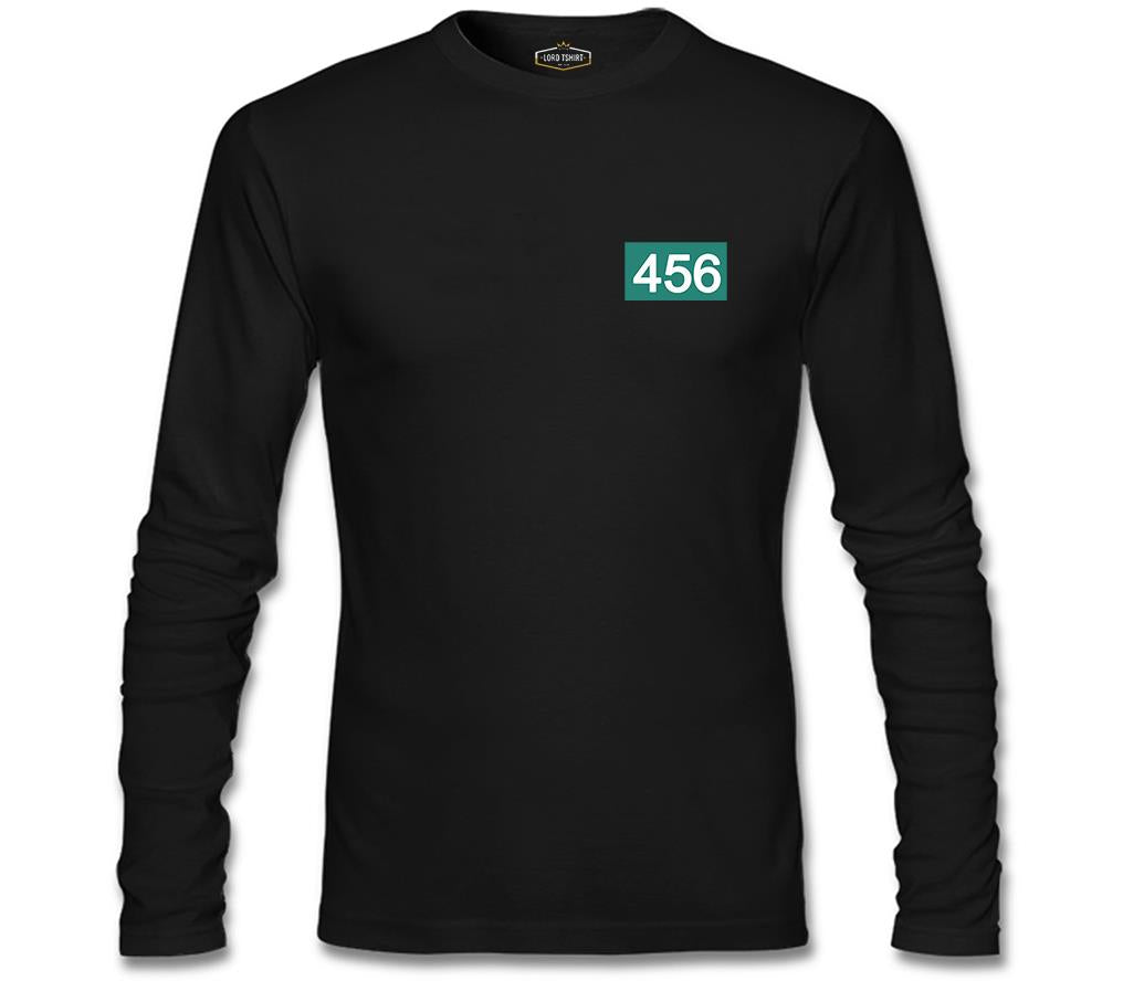 Squid Game-Number 456 Chest Logo Black Men's Sweatshirt