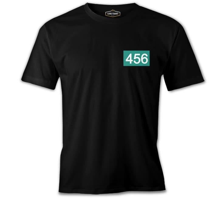 Squid Game-Number 456 Göğüs Logo Siyah Erkek Tshirt