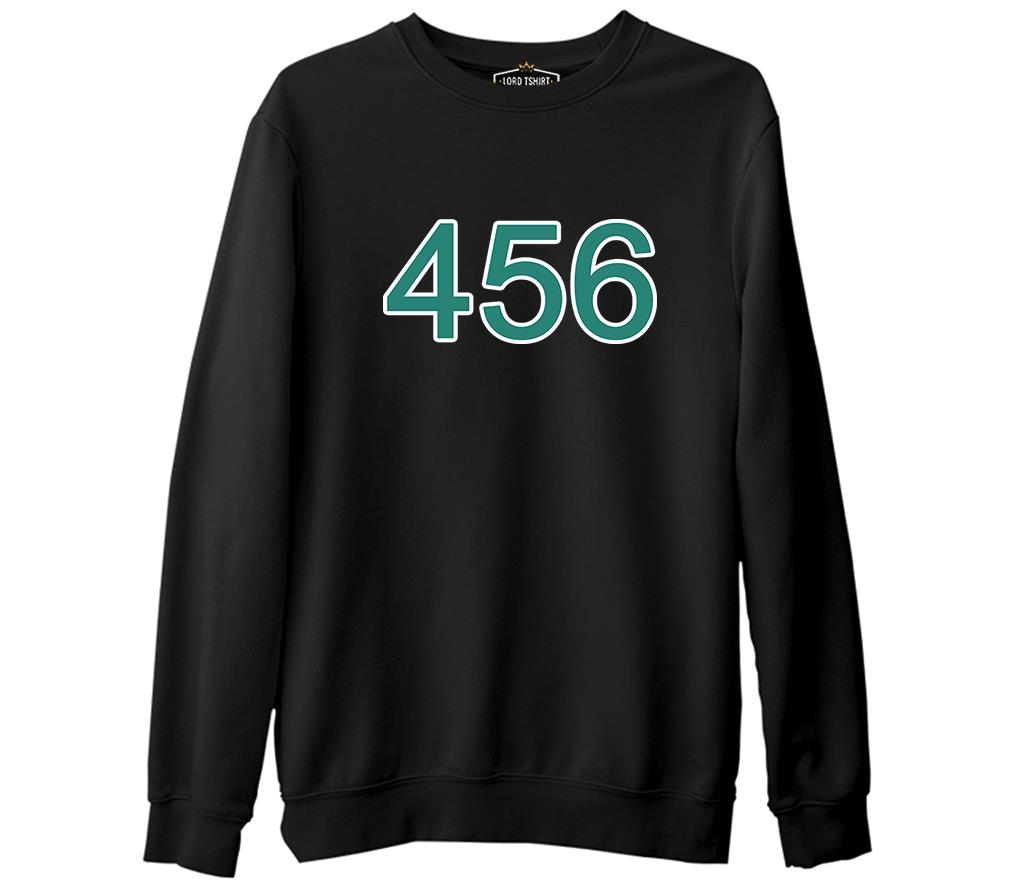 Squid Game-Number 456 Siyah Erkek Kalın Sweatshirt