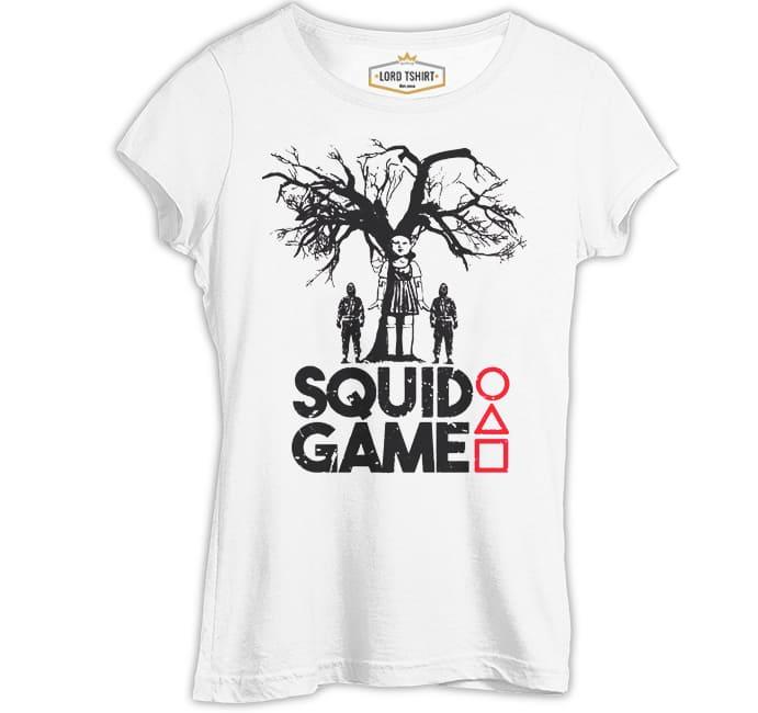 Squid Game - Red Light Beyaz Kadın Tshirt