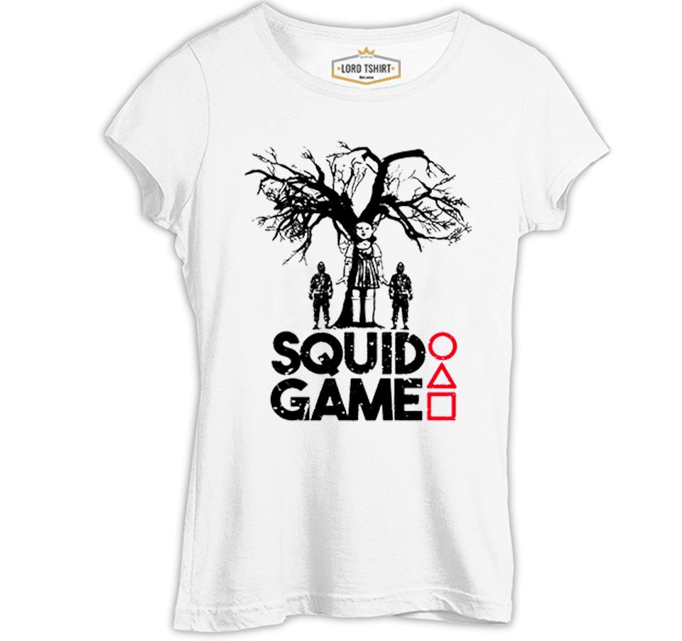 Squid Game - Red Light Beyaz Kadın Tshirt