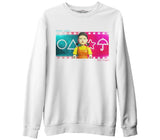 Squid Game - Red Light Green Light Beyaz Erkek Kalın Sweatshirt