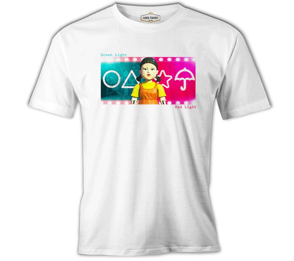 Squid Game - Red Light Green Light Beyaz Erkek Tshirt