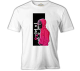 Squid Game - Siyah Maske Beyaz Erkek Tshirt