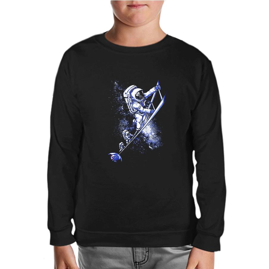 Stairs to the Moon - Astronauts Black Kids Sweatshirt
