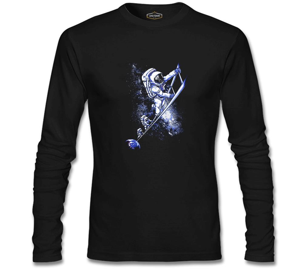 Stairs to the Moon - Astronotlar Siyah Erkek Sweatshirt