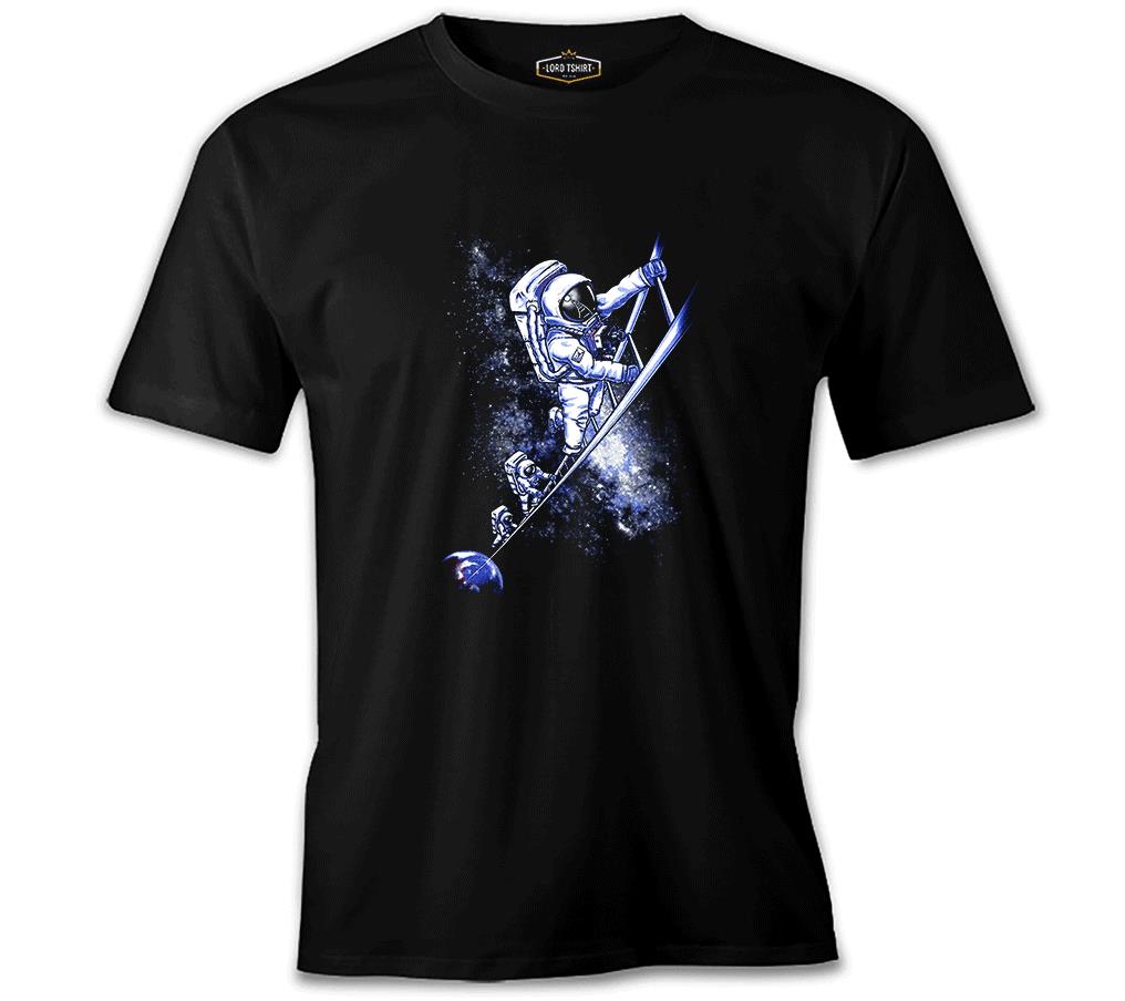 Stairs to the Moon - Astronotlar Siyah Erkek Tshirt