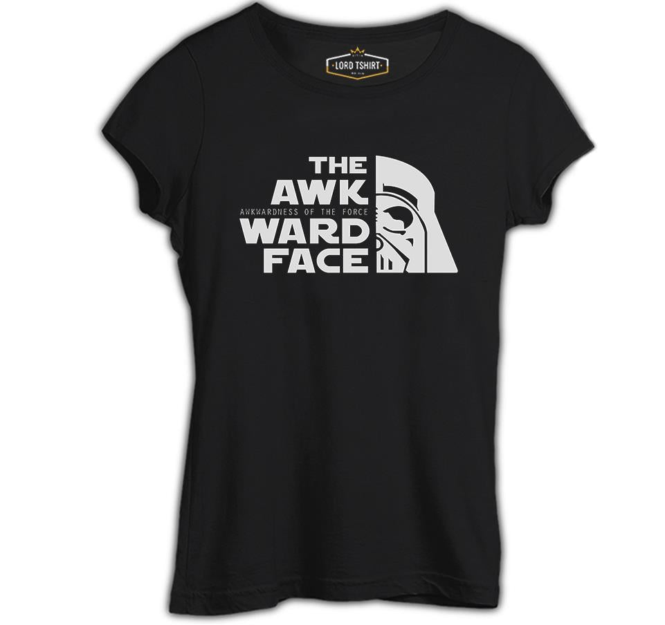 Star Wars - Awkwardness of The Force Siyah Kadın Tshirt