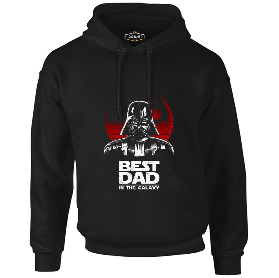 Star Wars - Best Dad Siyah Erkek Fermuarsız Kapşonlu