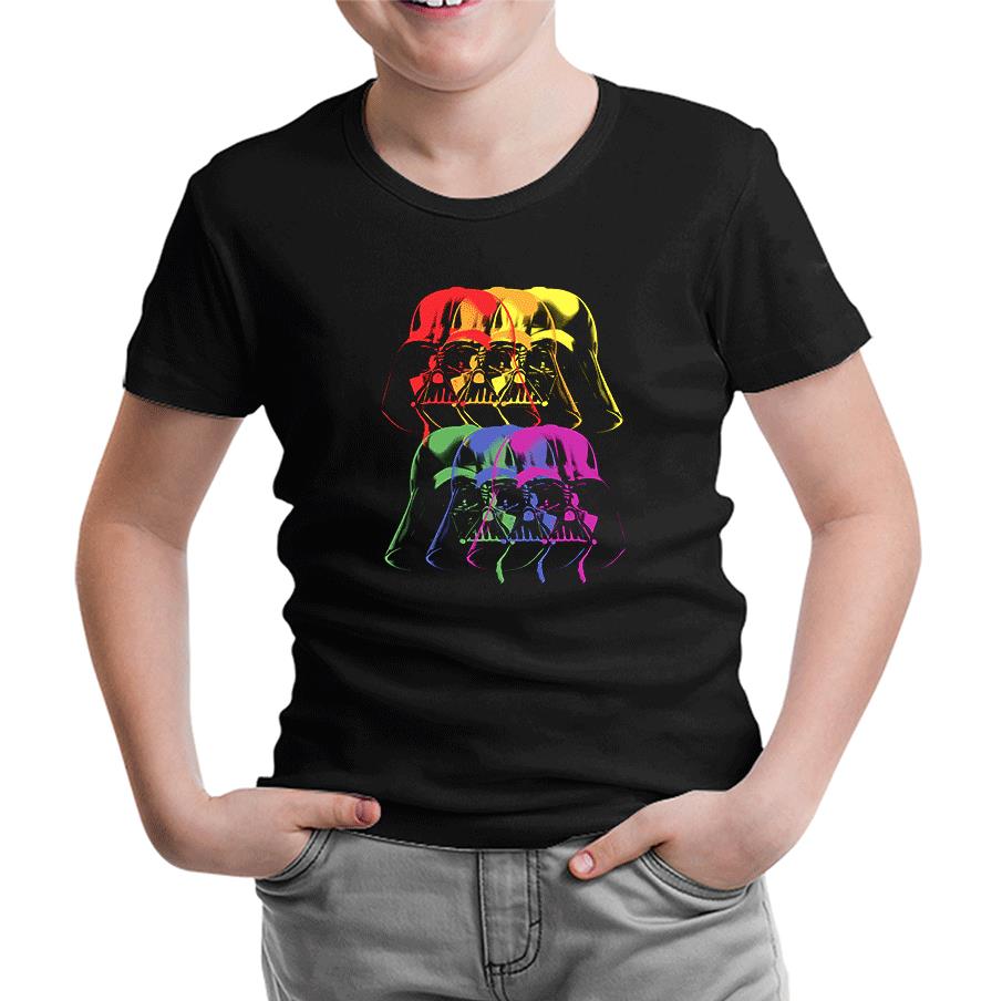 Star Wars - Darth Vader Colors Siyah Çocuk Tshirt
