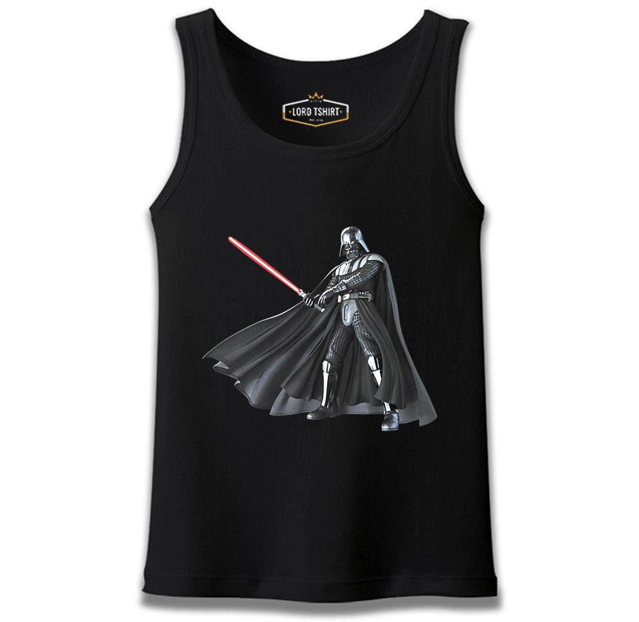 Star Wars - Darth Vader Lightsaber Siyah Erkek Atlet