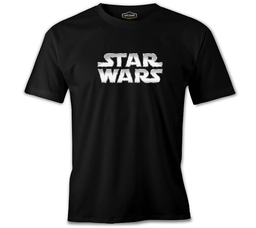 Star Wars - Logo Metalik Siyah Erkek Tshirt
