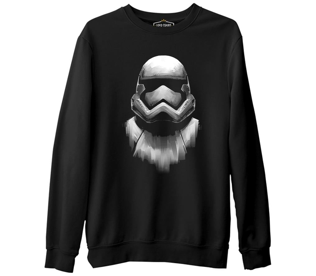 Star Wars - Storm Trooper  Siyah Erkek Kalın Sweatshirt