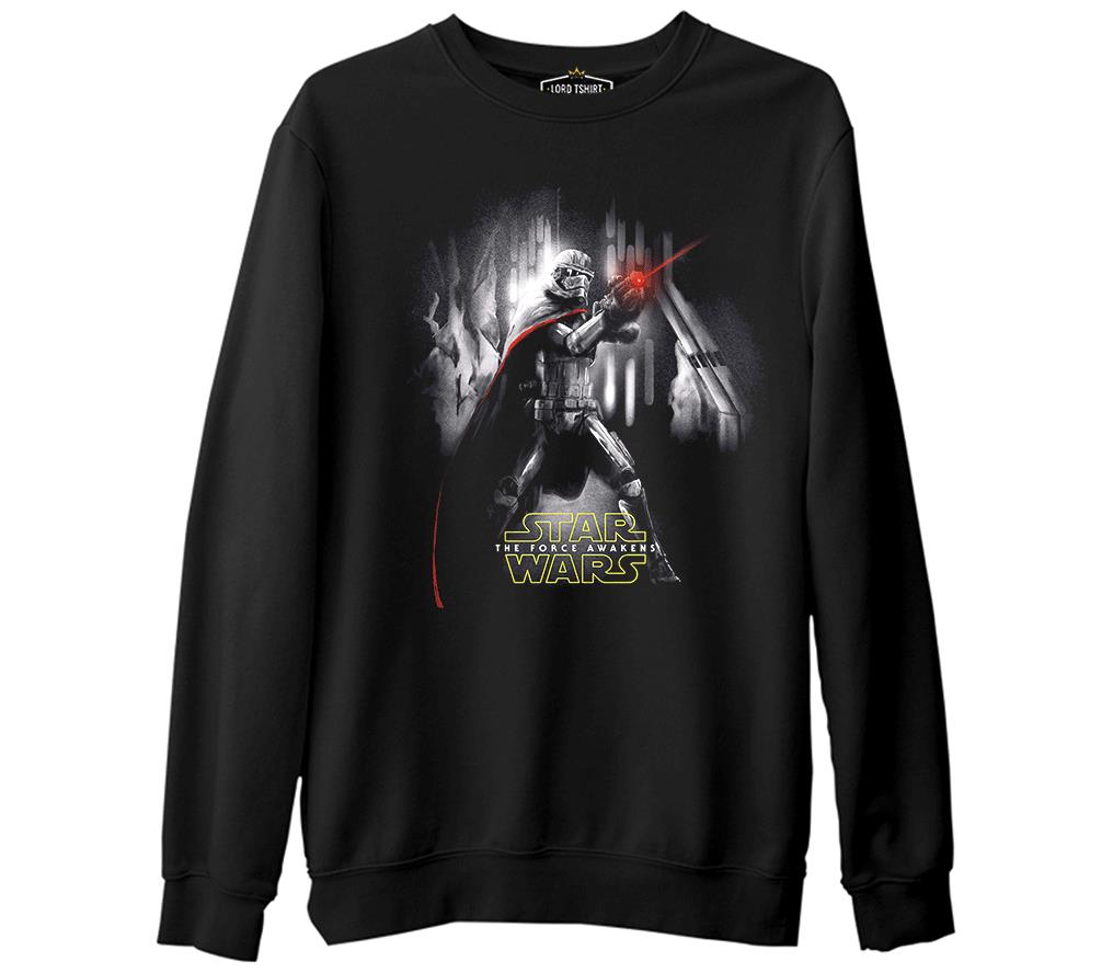Star Wars - The Force Awakens 3  Siyah Erkek Kalın Sweatshirt