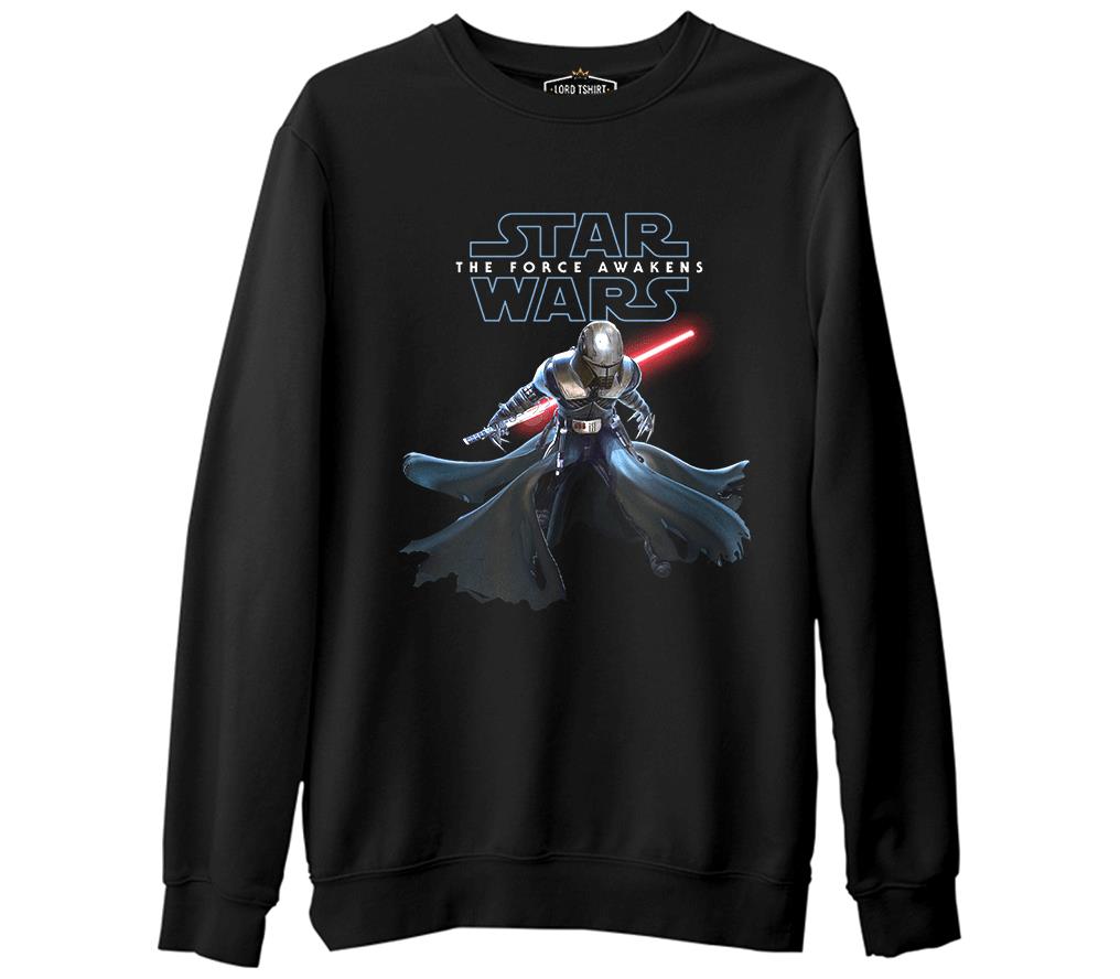 Star Wars - The Force Awakens 5  Siyah Erkek Kalın Sweatshirt