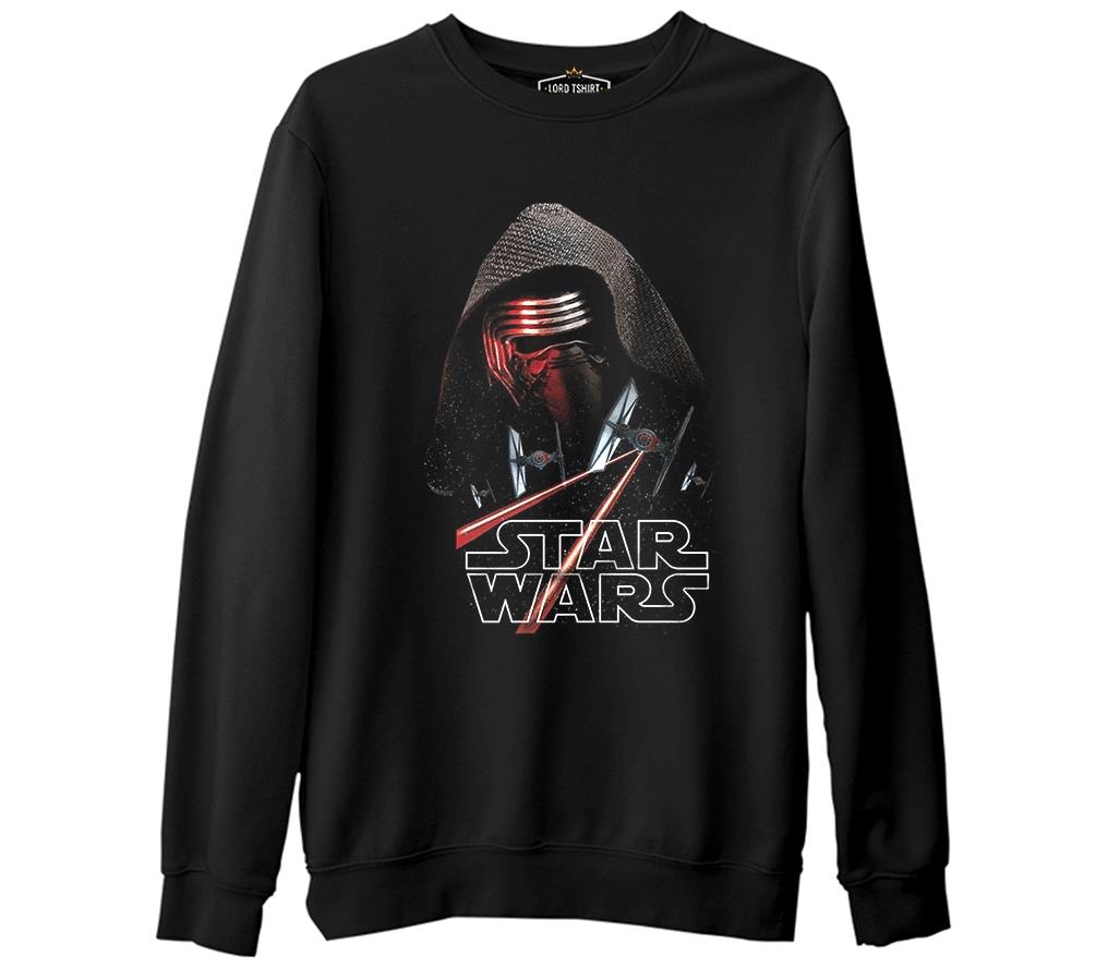 Star Wars - The Force Awakens 7  Siyah Erkek Kalın Sweatshirt
