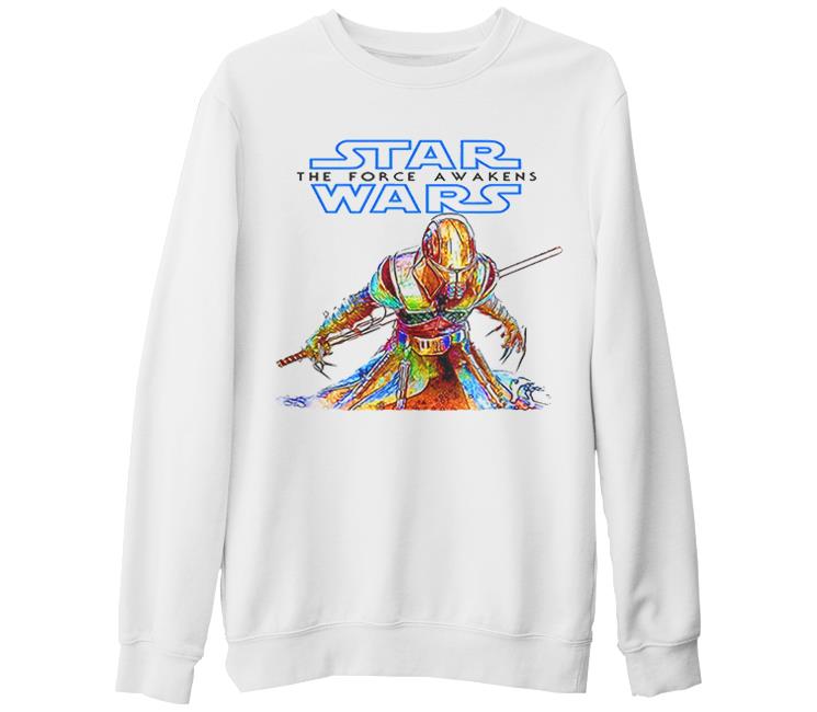 Star Wars - The Force Awakens White Thick Sweatshirt