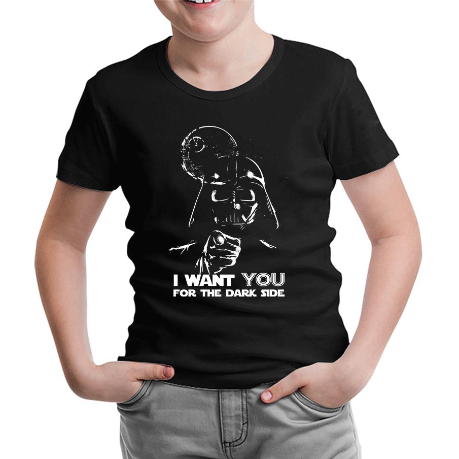 Star Wars - Want You Siyah Çocuk Tshirt
