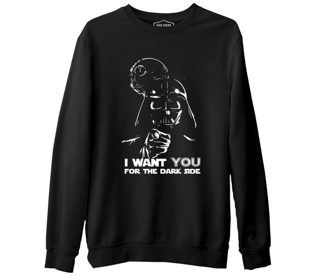 Star Wars - Want You Siyah Erkek Kalın Sweatshirt