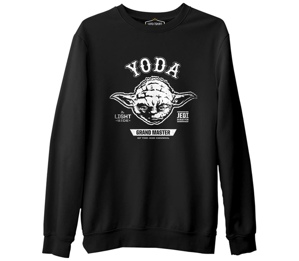 Star Wars - Yoda 2  Siyah Erkek Kalın Sweatshirt