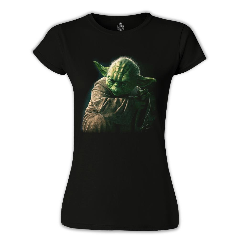 Star Wars - Yoda 3 Siyah Kadın Tshirt