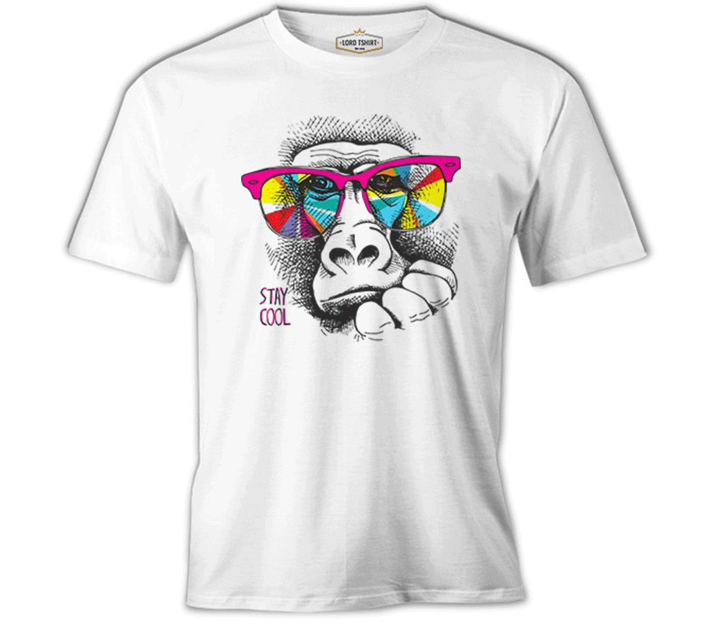 Stay Cool - Maymun Beyaz Erkek Tshirt