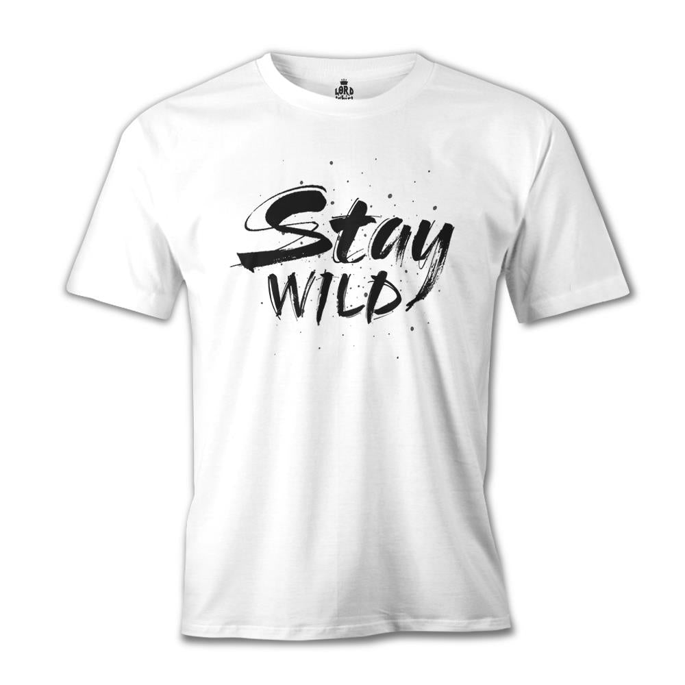 Stay Wild Beyaz Erkek Tshirt
