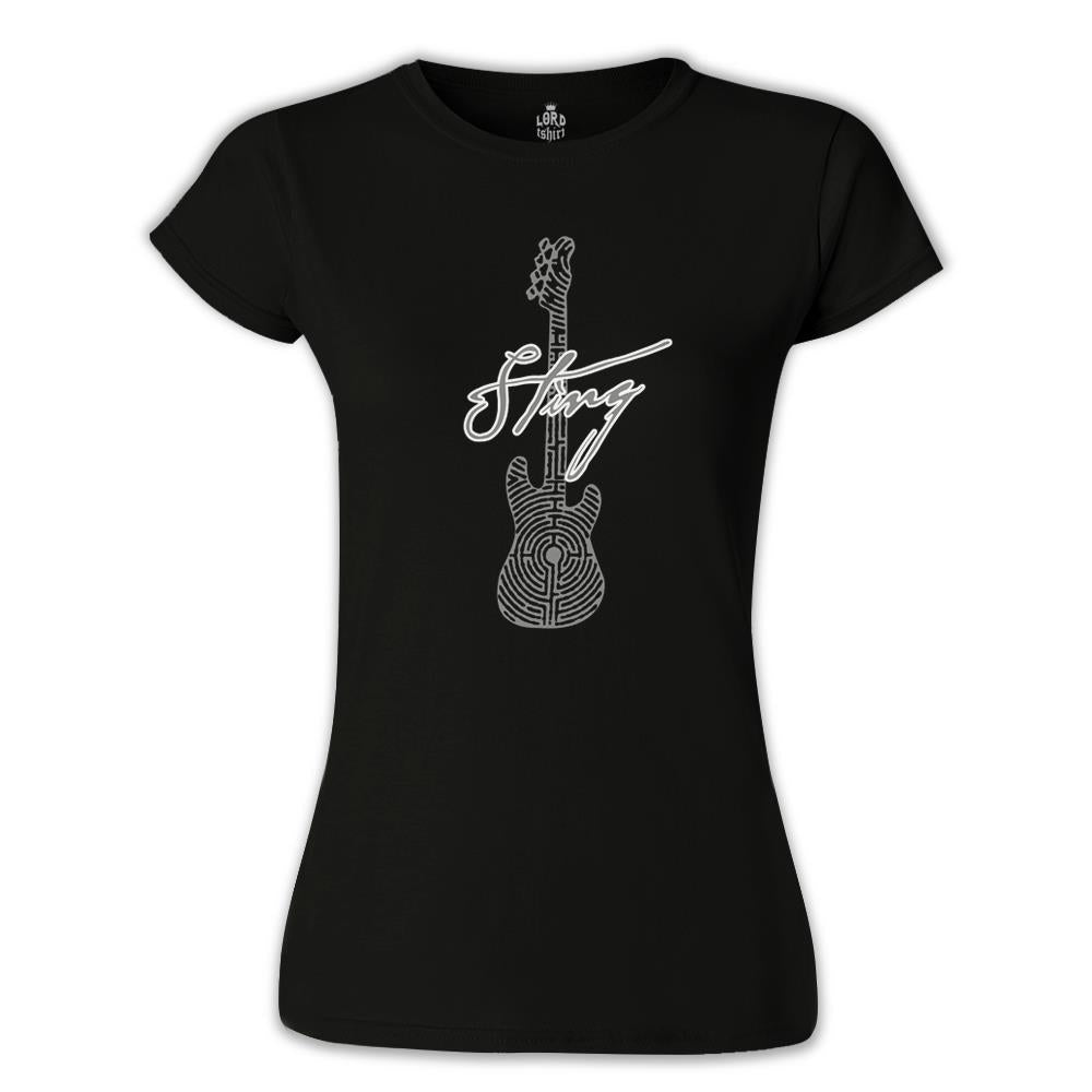 Sting - Guitar Siyah Bayan Tshirt