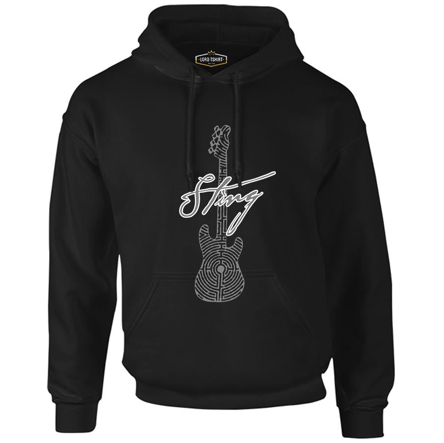 Sting - Guitar Siyah Erkek Fermuarsız Kapşonlu