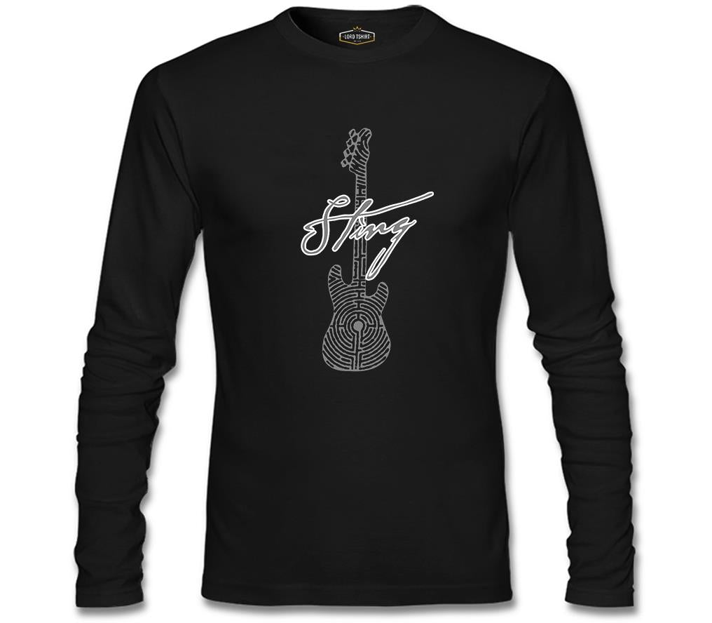 Sting - Guitar Siyah Erkek Sweatshirt