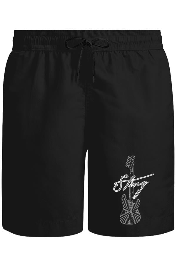 Sting - Guitar Unisex Siyah Şort