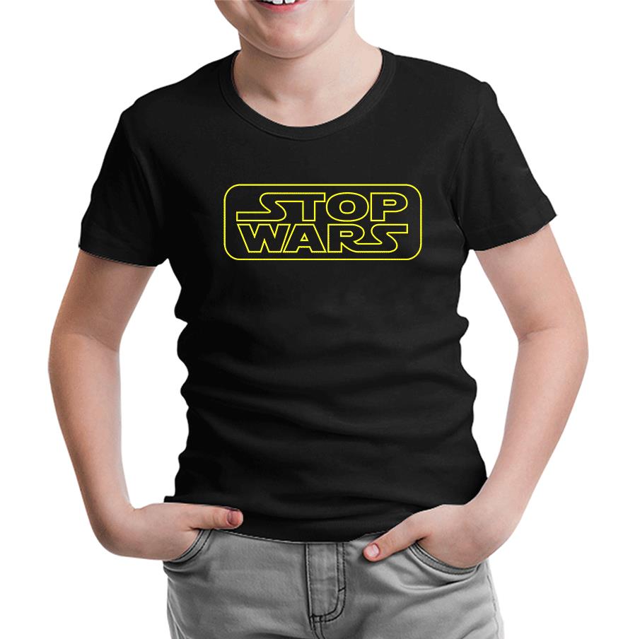 Stop Wars Siyah Çocuk Tshirt