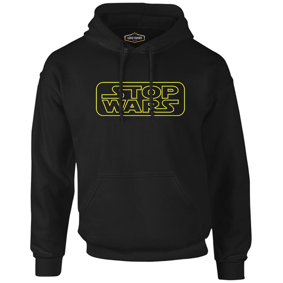 Stop Wars Black Men's Zipperless Hoodie