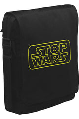 Stop Wars Unisex Siyah Postacı Çanta
